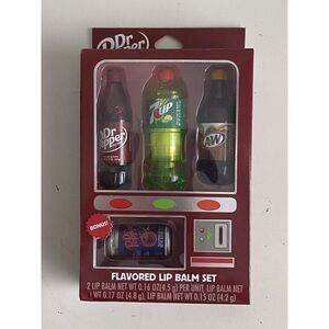 Taste Beauty Vending Machine Dr Pepper 7Up A&W Root Beer Flavored Lip Balm Set